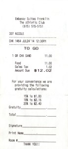 Lunch on the 24th July 2014