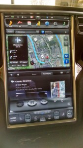 Model S  Console showing nav and music. Clcik to Enlarge